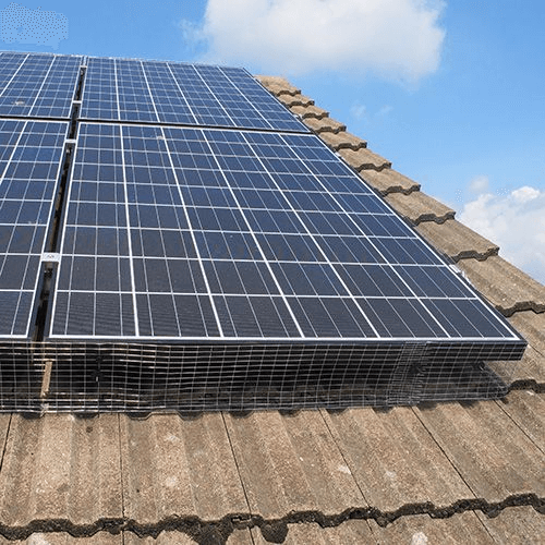 Mesh and clip system for solar panels